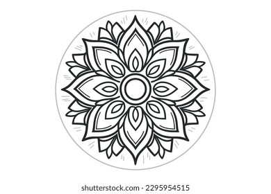 Design Mandala in Black. Mandala Design of a circle for henna, mehndi, tattoos, or decoration. ethnically oriental decorative ornament