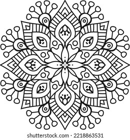 Diseño de mandala con un patrón de adorno floral, patrones de relajación de mandala vectorial diseño único con estilo natural para tarjetas de decoración de páginas, libros, portada