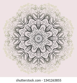 Design Mandala Ornament. Vector Illustration. Round Geometric Floral Pattern. Oriental Pattern. Indian, Moroccan, Mystic, Ottoman Motifs. Anti-Stress Therapy Pattern. Pastel color.