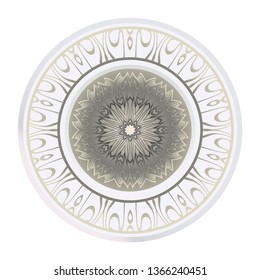 Design Mandala Ornament. Vector Illustration. Round Geometric Floral Pattern. Oriental Pattern. Indian, Moroccan, Mystic, Ottoman Motifs. Anti-Stress Therapy Pattern