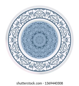 Design Mandala Ornament. Vector Illustration. Round Geometric Floral Pattern. Oriental Pattern. Indian, Moroccan, Mystic, Ottoman Motifs. Anti-Stress Therapy Pattern