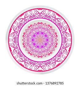 Design Mandala Ornament. Vector Illustration. Round Geometric Floral Pattern. Oriental Pattern. Indian, Moroccan, Mystic, Ottoman Motifs. Anti-Stress Therapy Pattern