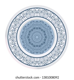 Design Mandala Ornament. Vector Illustration. Round Geometric Floral Pattern. Oriental Pattern. Indian, Moroccan, Mystic, Ottoman Motifs. Anti-Stress Therapy Pattern