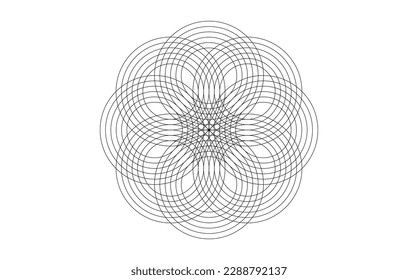 Design mandala of Sacred Geometry. Round geometric arabesque, Oriental ornament. Abstract flower symbol, vector template for web and print isolated on white background 