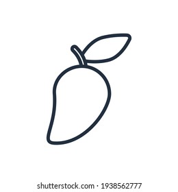 The design of the mango fruit and vegetables outline icon vector illustration, this vector is suitable for icons, logos, illustrations, stickers, books, covers, etc.