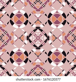 Design with manual hatching. Ethnic boho ornament. Seamless pattern. Tribal motif. Vector illustration for web design or print.