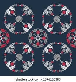 Design with manual hatching. Ethnic boho ornament. Seamless pattern. Tribal motif. Vector illustration for web design or print.