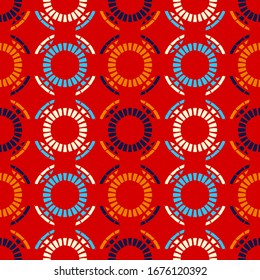 Design with manual hatching. Ethnic boho ornament. Seamless pattern. Tribal motif. Vector illustration for web design or print.