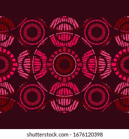Design with manual hatching. Ethnic boho ornament. Seamless pattern. Tribal motif. Vector illustration for web design or print.
