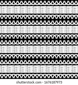 Design with manual hatching. Ethnic boho ornament. Seamless pattern. Tribal motif. Vector illustration for web design or print.
