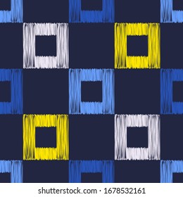 Design with manual hatching. Ethnic boho ornament. Seamless pattern. Tribal motif. Vector illustration for web design or print.