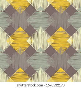 Design with manual hatching. Ethnic boho ornament. Seamless pattern. Tribal motif. Vector illustration for web design or print.