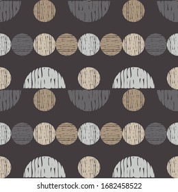Design with manual hatching. Ethnic boho ornament. Seamless pattern. Tribal motif. Vector illustration for web design or print.