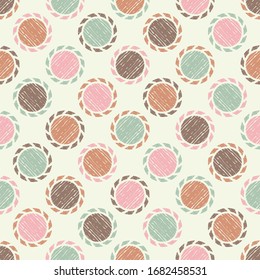 Design with manual hatching. Ethnic boho ornament. Seamless pattern. Tribal motif. Vector illustration for web design or print.