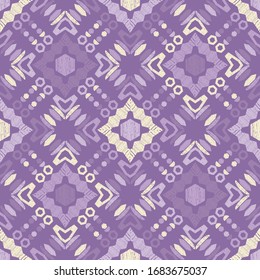 Design with manual hatching. Ethnic boho ornament. Seamless background. Tribal motif. Vector illustration for web design or print.
