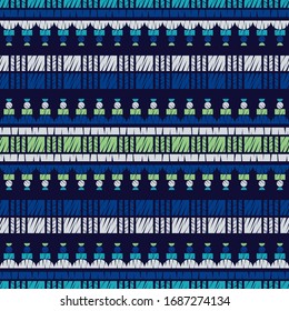 Design with manual hatching. Ethnic boho ornament. Seamless pattern. Tribal motif. Vector illustration for web design or print.