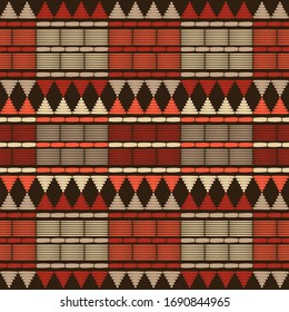 Design with manual hatching. Ethnic boho ornament. Seamless pattern. Tribal motif. Vector illustration for web design or print.