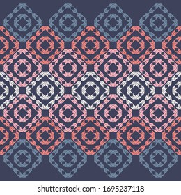 Design with manual hatching. Ethnic boho ornament. Seamless pattern. Tribal motif. Vector illustration for web design or print.