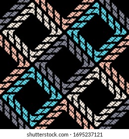 Design with manual hatching. Ethnic boho ornament. Seamless pattern. Tribal motif. Vector illustration for web design or print.