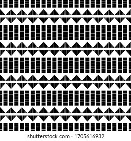 Design with manual hatching. Ethnic boho ornament. Seamless pattern. Tribal motif. Vector illustration for web design or print.