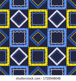 Design with manual hatching. Ethnic boho ornament. Seamless background. Tribal motif. Vector illustration for web design or print.