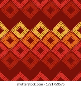 Design with manual hatching. Ethnic boho ornament. Seamless background. Tribal motif. Vector illustration for web design or print.