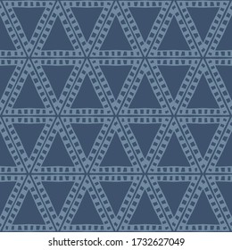 Design with manual hatching. Ethnic boho ornament. Seamless background. Tribal motif. Vector illustration for web design or print.