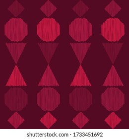 Design with manual hatching. Ethnic boho ornament. Seamless background. Tribal motif. Vector illustration for web design or print.