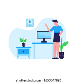 Design and manufacture of digital products vector illustration, suitable for landing page, ui, website, mobile app, editorial, poster, flyer, article, and banner