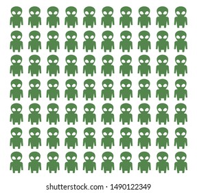 Design of many aliens illustration