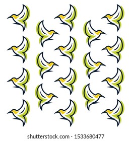 design many birds with a nice white background for various packages