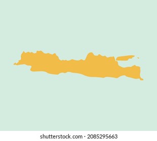 the design of the map illustration of the island of Java