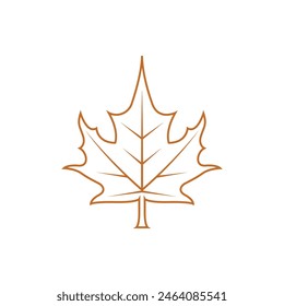 Design Maple leaf icon color orange Vector