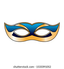 Design of mardi gras blue mask icon over white background, vector illustration