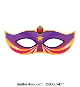 Design of mardi grass mask icon over white background, colorful design. vector illustration