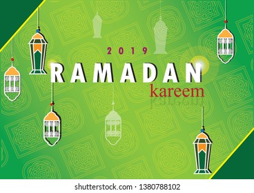 design marhaban kareem with green background