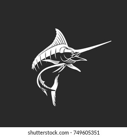 Design Marlin fish icon vector