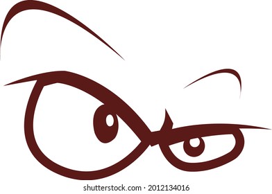 Design mascot illustration of angry eyes