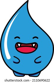Vector de mascota de diseño de gotas de agua azul