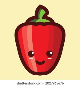 Design mascot vector of red paprika 