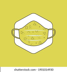 Design masker for safety face. Abstract background illustration.