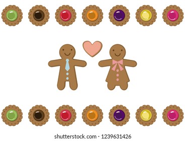 Design materials for baked goods.
clip art of gingerbread man.
Candy and gingerbread man's collection of materials.