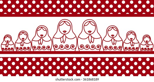 Design with matreshka in red