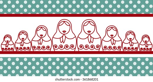 Design with matreshka in red&green 