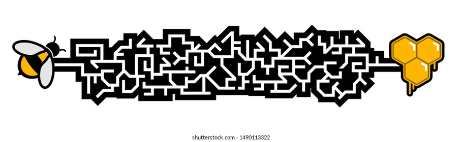 Design of maze with bee and honey