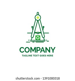 Design, measure, product, refinement, Development Flat Business Logo template. Creative Green Brand Name Design.
