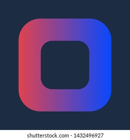 Design Media Record Player Pushbutton Stop Icon. Colorful Interface Square with Rounded Corners Touch Button for Playback Control Audio or Video Document and File. Vector Flat Symbol