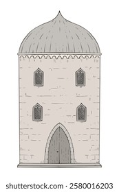 Design of medieval house draw