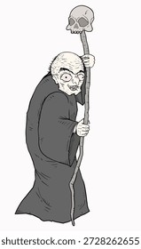 Design of medieval warlock draw