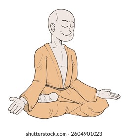 Design of meditation man pose
